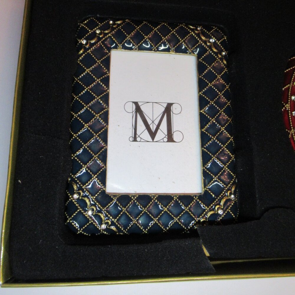 Metropolitan Museum of Art 3 Mini Photo Frames In Box Jeweled Enamel Lattice MMA - Picture 11 of 14